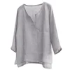 New Men's Summer Spring Long Sleeve Loose Shirt Solid Color Casual Long Sleeve Cool Shirt Vn-eck Tops Size S-3XL
