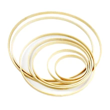 

5pcs Bamboo Ring Wooden Circle Round Frame DIY Hoop Dream Catcher Making Crafts for Wedding Party Home Garden Hanging Decoration
