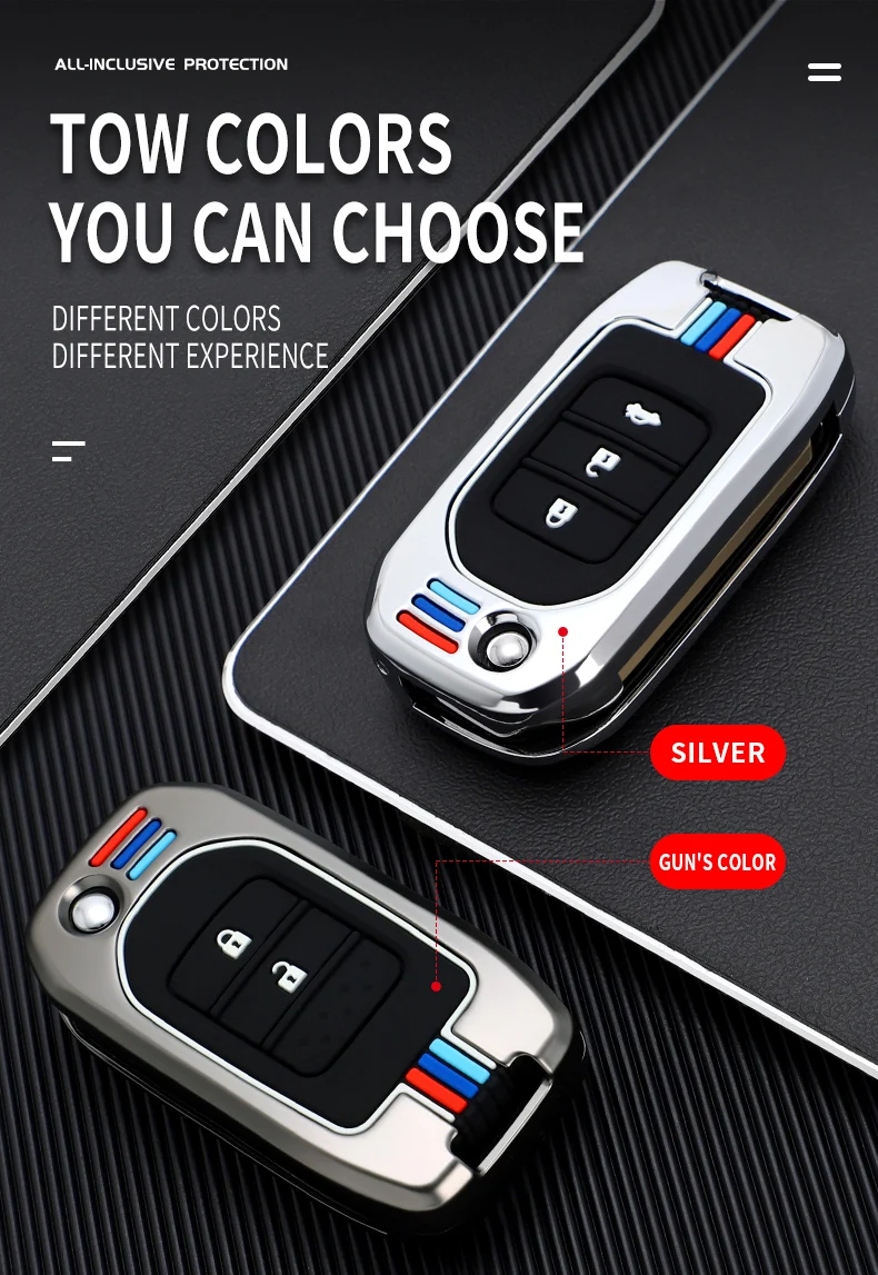 Cover chiate/telecomando per Honda FIT XRV VEZEL CITY JAZZ CIVIC HRV 2 3 4 pulsanti supporto per coperchio pieghevole accessori portachiavi luminosi - S8cb20c6ec7d645d88f684a06058eb222C