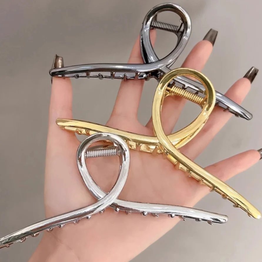 Neue Frauen Elegante Geometrische Haar Krallen Vintage Einfache Haar Clip Greifen Große Metall Haarnadeln Barrettes Mode Haar Zubehör – Detail 16