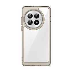Crystal Clear Protective Case with Hard PC Back & Soft TPU Bumper with Camera Lens Shield for OnePlus 13 (Grey)