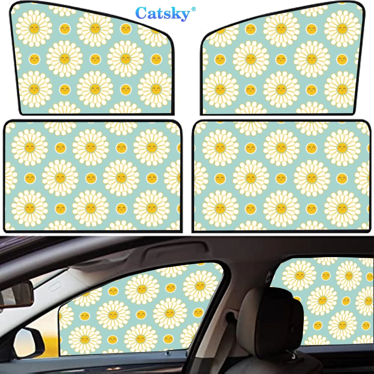 

4 Pieces Privacy Car Window Sun Shades Magnetic Blackout Car Window Covers Car Curtains Car Window Sun Shades Covers Auto