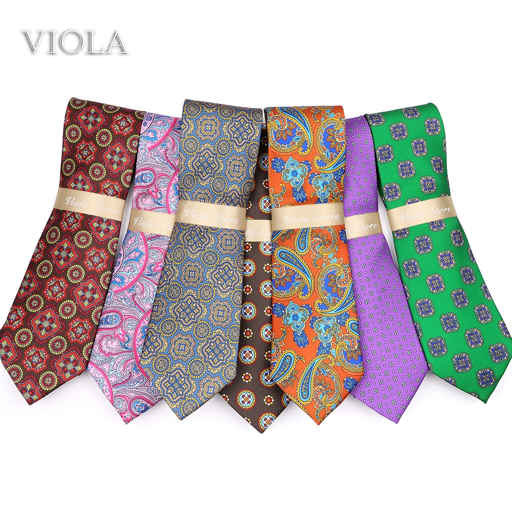 

Retro Paisley Floral Silk Touch Polyester Tie Print 7.5cm Necktie Luxury Plaid Dot Cravat Banquet Suit Tuxedo Gift Men Accessory