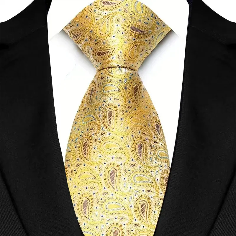 Anmutige Paisley-Polyester-Krawatten, 8 cm, rot, blau, Krawatten für Gruppe, Party, Büro, Hemd, Anzug, Kragen, Zubehör, dekorativ – Detail 11