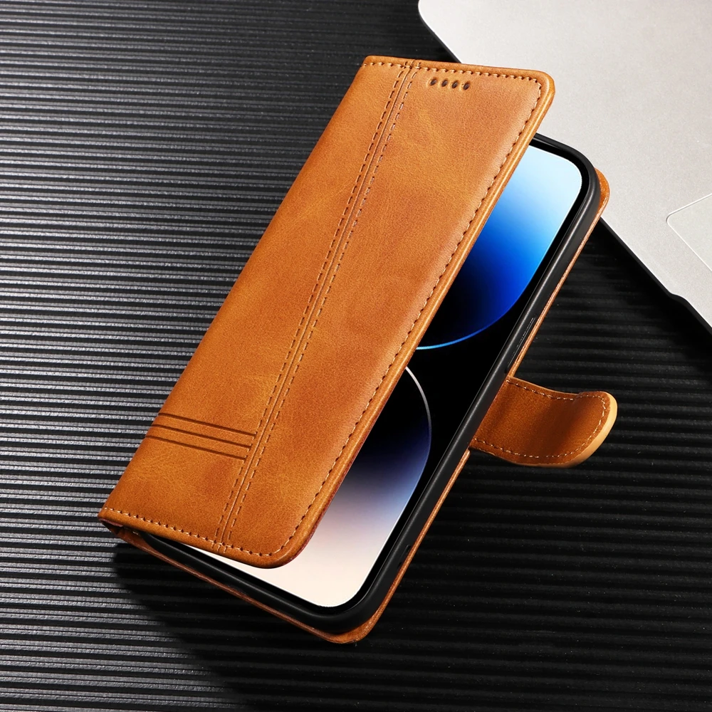 Premium Magnetic Leather Wallet Case with Card Slots and Cover