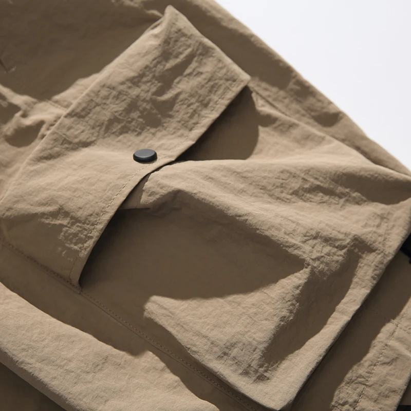 Men's Lightweight Cargo Shorts Outdoor Multi Pockets Tactical Military Shorts Summer Breathable Solid Black Cargo Shorts