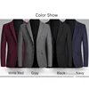 BROWON Brand Business Casual Wool Blazer Men 2024 Autumn and Winter New Solid Men Blazer Regular Fit Long Sleeve Blazers for Men 4