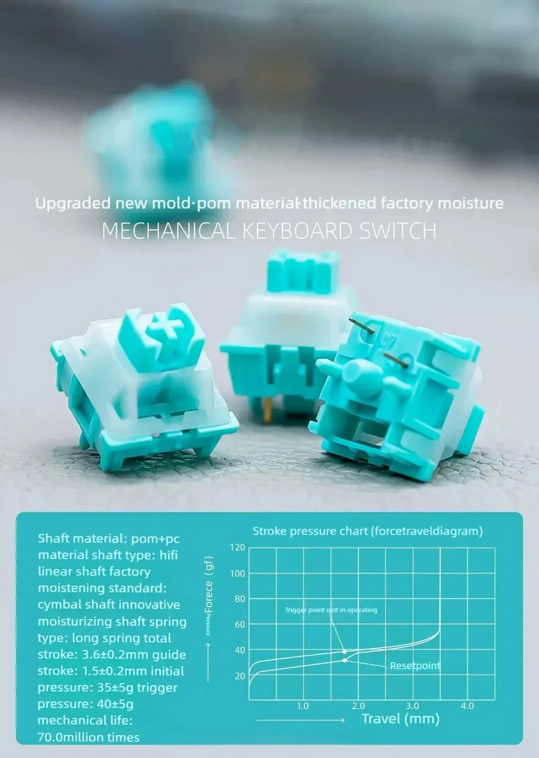 Dust-resistant Mechanical Keyboard Switches 3-pin, Mechanical Keyboard Switch Stems, Keyboard Linear Switch