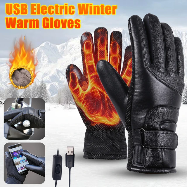 Gants chauffants électriques USB, mitaines à doigt complet pour écran  tactile, coupe-vent, cyclisme, moto, gants thermiques chauds pour Ski en  hiver - AliExpress