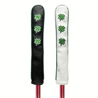 1pc Four Leaf Lucky Clover Design Golf Alignment Stick Cover, Golf Accessories 1