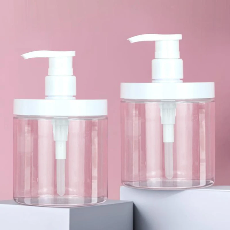 Premium Refillable Wide Mouth Pump Bottle Dispenser for Travel and Shower Soap Storage (500/1000ml)