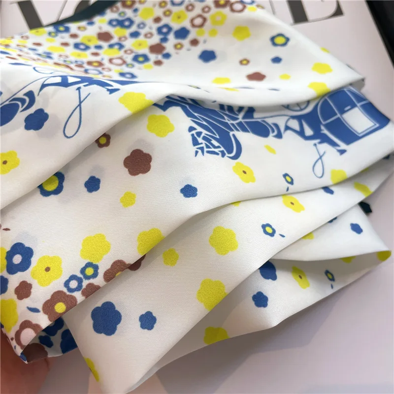 S8cb27b23c6e44944b1459a5c79c4fe5dm Fashion Headbands Silk Neck Scarves For Women Long Hairband Print Bag Scarfs Neckerchief Hair Ribbons Tie Scarf Ladies 14x145cm Mallzona