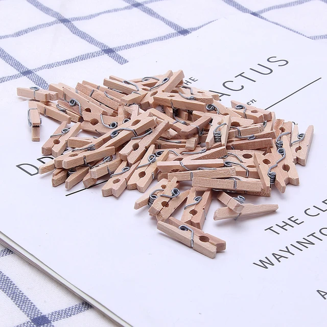 Wooden Clothes Photo Paper Peg Clothespin  Clothes Photo Clips Wood Peg -  100 Pcs - Aliexpress