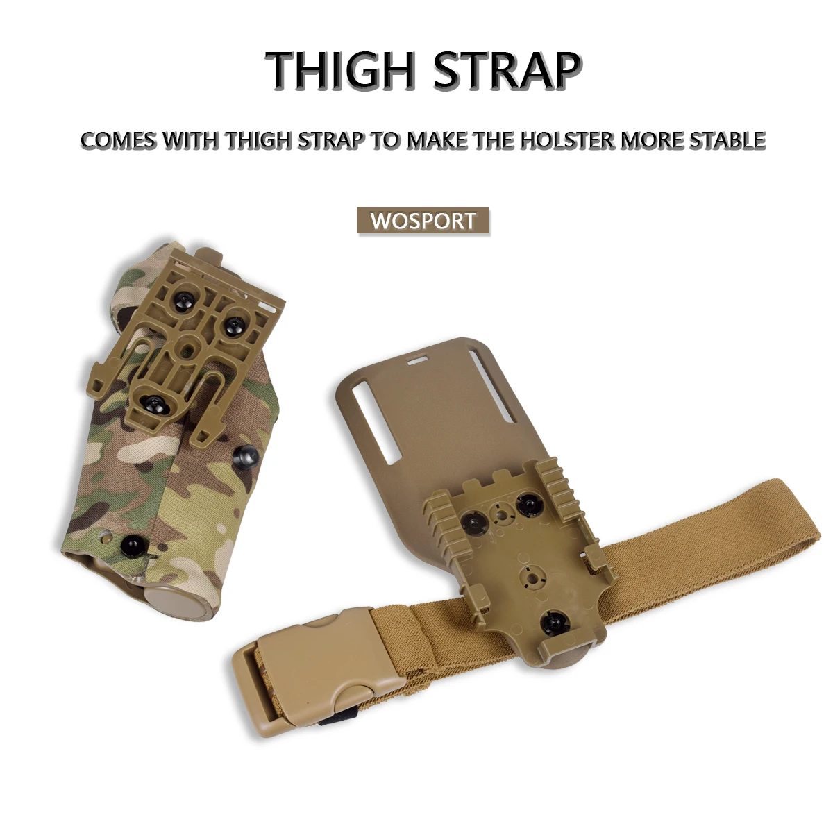 Description Picture 6 of itemTactical Pistol Holster Glock 17 Compatible Surefire X300 Ultra Light Holsters QLS Quick Mount Adapter Leg Shroud Drop