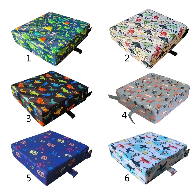 Cartoon Toddler Booster Seat Anti-Slip Children Highchair Cushion Waterproof Fabric Chair Pad for Dining Table Home