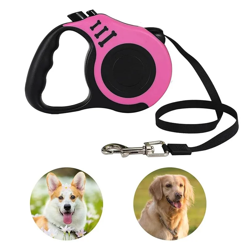 Correa Retráctil Para Perros – Hasta 2 Metros, Diseño Manos Libres Con Correa De Muñeca, Nylon Resistente, Ideal Para Correr Y Pasear