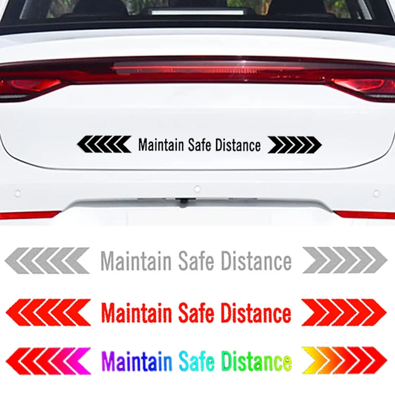 

Car Rear Reflective Sticker Arrow Sign Maintain Safe Distance Night Warning Decal Safety Driving Car Body Decoration Stickers