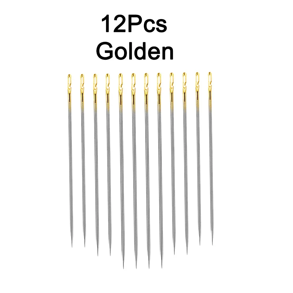 Blind Needle Elderly Needle-side Hole Hand Household Sewing Stainless Steel Sewing Needless Threading Apparel Sewing DIY