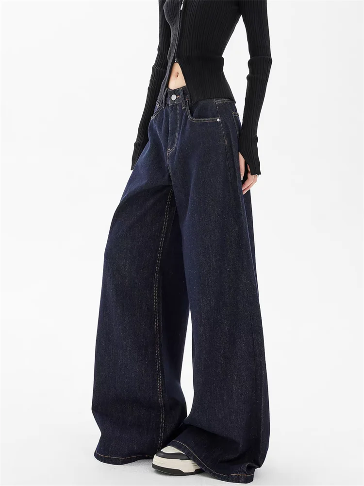 Women's Solid Color Baggy Wide Leg Jeans
