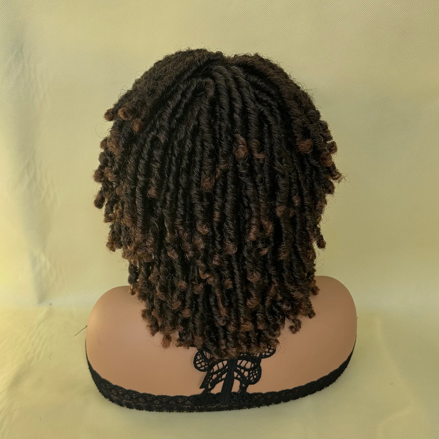 Synthetic Dreadlock Wigs Cheap Short Curly Braided Twist Wigs For Black Women Ombre Red Brown Synthetic Wig