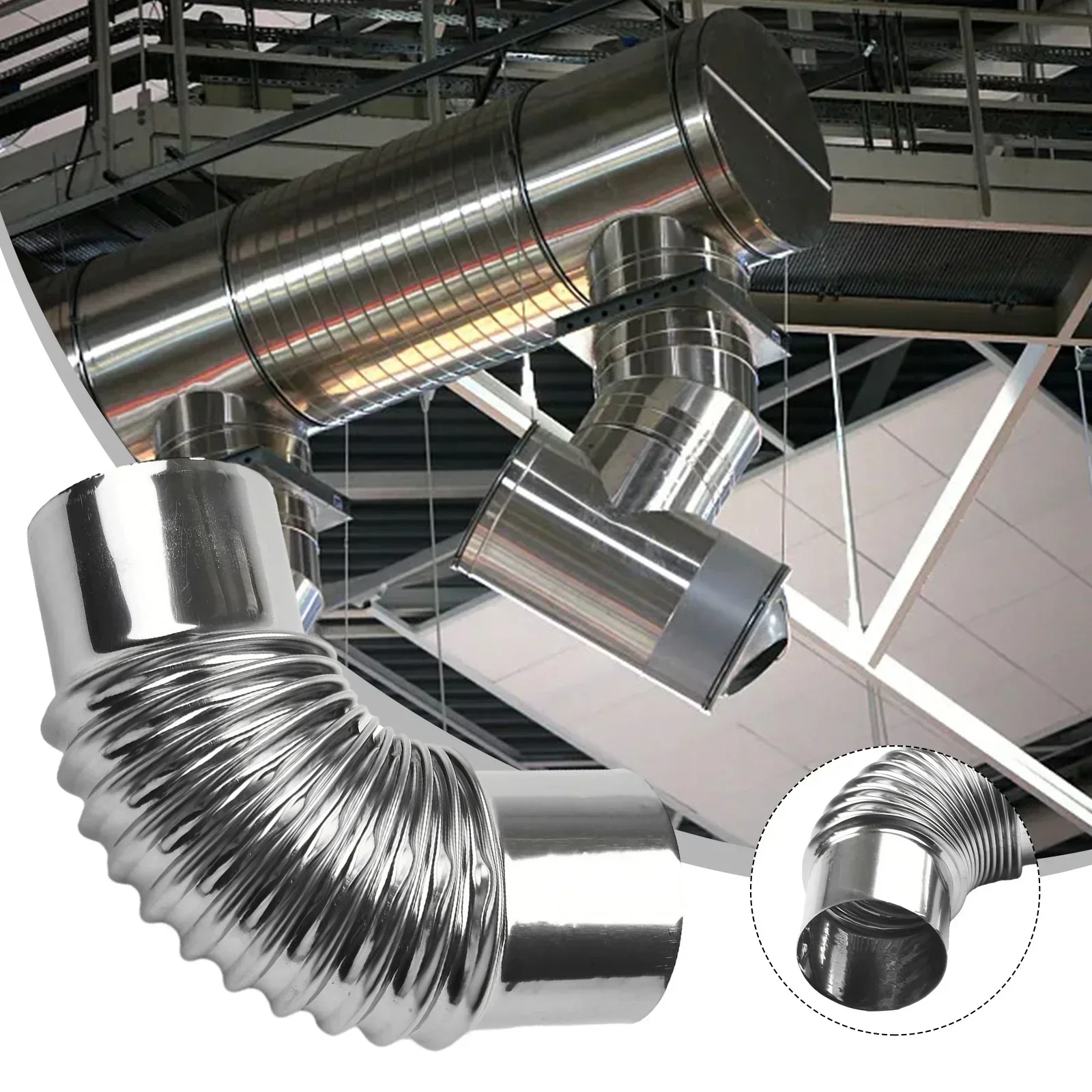 Elbow Chimney Pipe Stainless Steel Multi Flue Stove Pipe Outdoor Camping Chimney Liner Heater Exhaust Connector For Duct Pipe Connector