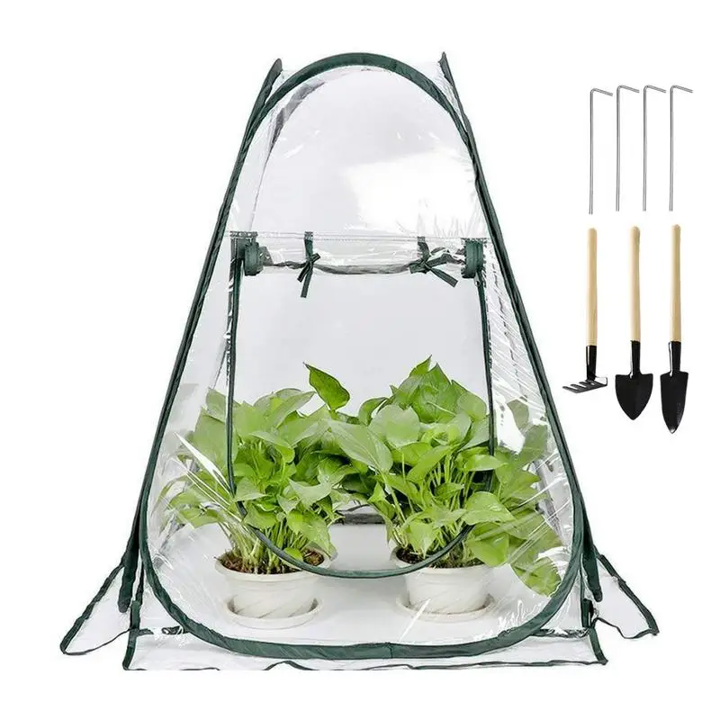 

Small Greenhouse For Outdoors Winter Clear Greenhouse Cover With Window Mini Portable Protective Cold Frost Protector Cover