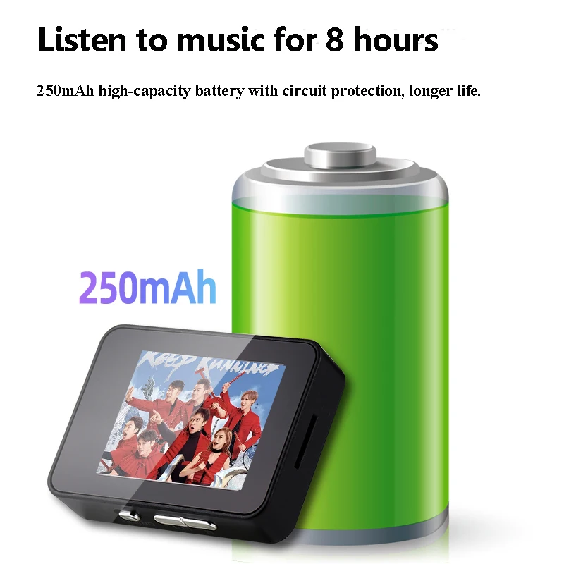Mini Bluetooth MP3 Player Portable HiFi Sound Walkman Recorder 1.8" Colorful Screen MP4 Video Player Support Ebook FM Stopwatch