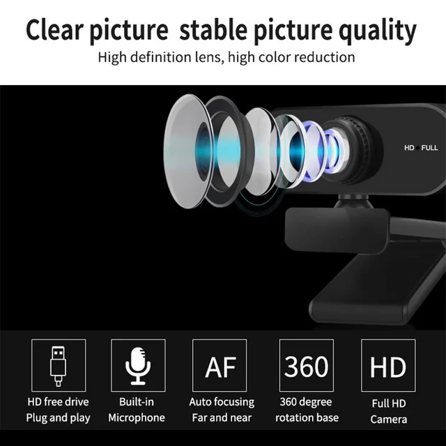 1080P/2K HD Webcam Plug and Play with Microphone USB Web Camera Autofocus Computer Web Camera for PC Laptop Video Conferencing 5 1080P/2K HD Webcam Plug and Play with Microphone USB Web Camera Autofocus Computer Web Camera for PC Laptop Video Conferencing 5