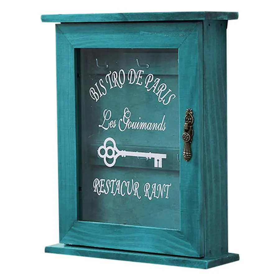 1Pcs Wooden Key Box, Wall Key Bag Wall-Mounted, Farmhouse Keychain Decoration, Decorative Key Holder, Entrance Wall-Mounted Jewelry Storage Box 2