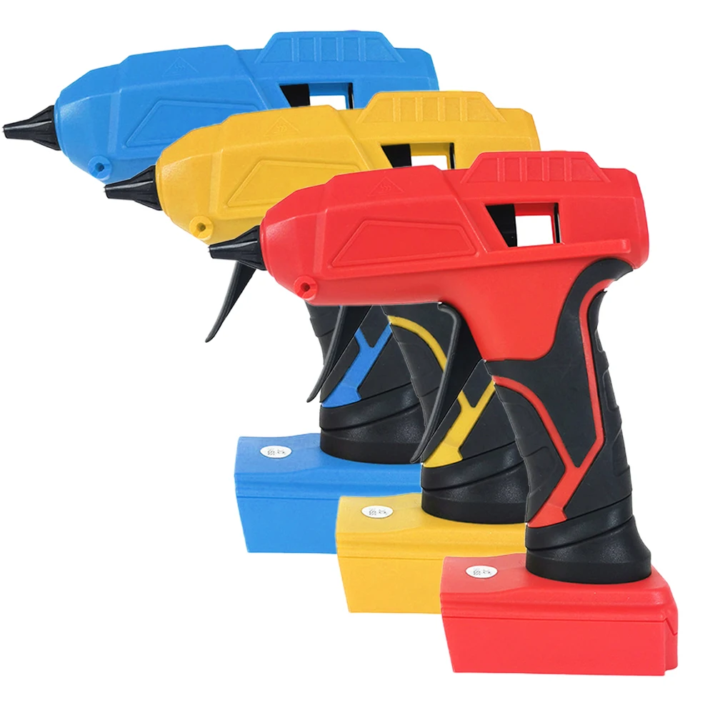 풀 사이즈 핫 멜트 글루건, 5PCs 글루스틱 포함, 100W 무선 핫 글루건, 예술 공예 DIY 학교 집 수리