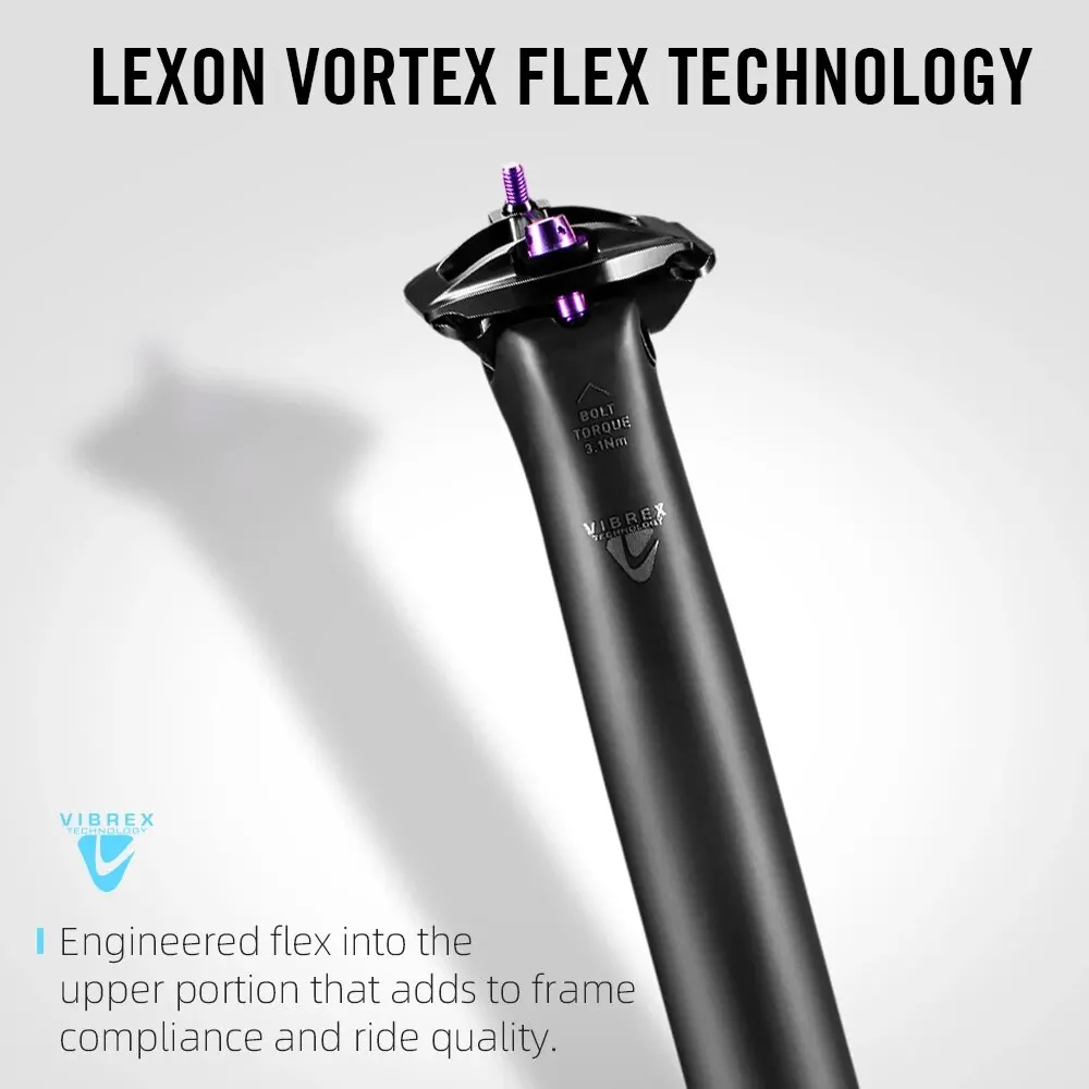 LEXON Ultralight Carbon Seatpost 27.2/31.6mm 145g/155g 350mm MTB Gravel Road - Image 4