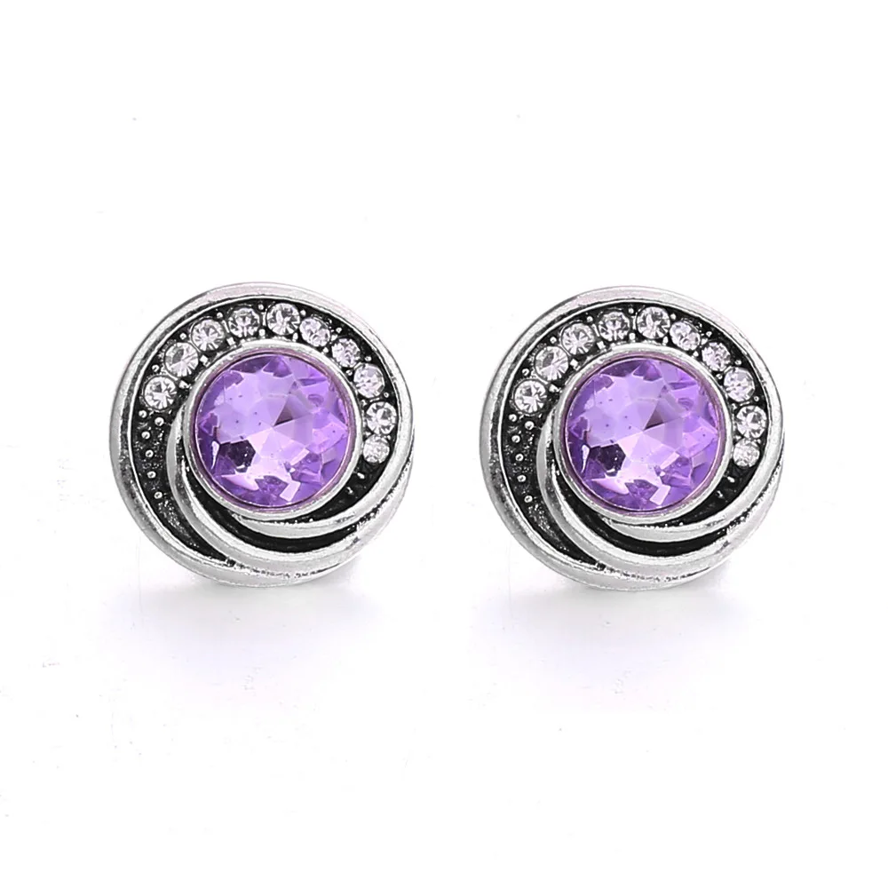 20pcs 12mm Snap Buttons Jewelry Round Metal Rhinestone Flower Mini 12mm Snap Buttons Bracelets Necklaces