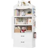 71" Tall Kids Bookcase, Kids Bookshelf with 2 Drawers, 4 Tier Large Book Shelves, Wood Display Standing Cabinet with Toy Storage 1