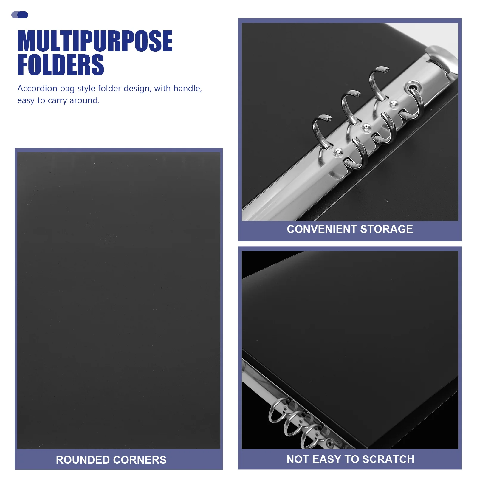 A4 6 trous blanc dossier coquille classeur couverture cahier étui en  plastique main compte dossiers produits de classement classeurs à feuilles  mobiles - AliExpress, image size:1600x1600