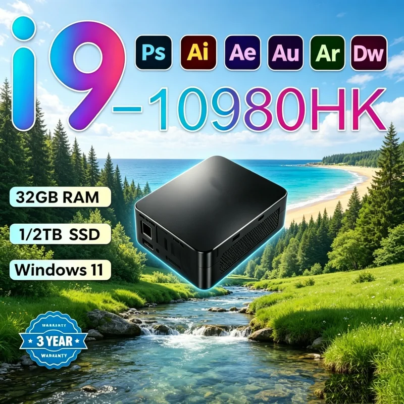 2026 리플런트 드리프팅 미니 PC (윈도우 11 프로, 코어 i9 10980HK, 램..