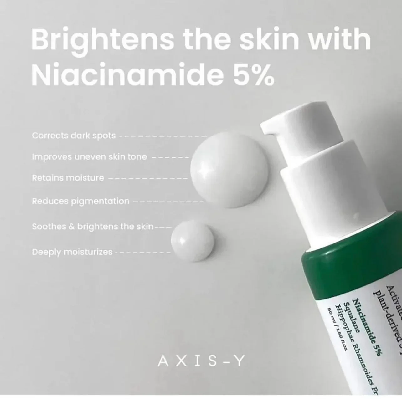 Sérum éclaircissant réparateur de taches foncées AXIS-Y 5% Niacinamide dissolvant de taches foncées du visage-sérum Niacinamide de soin de la peau végétalien coréen – Image 2