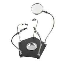 

Helping Hands Magnifier Solder Stand Adjustable Third Hand Soldering Tool Magnifier Glass Stand for Small Precision Projects