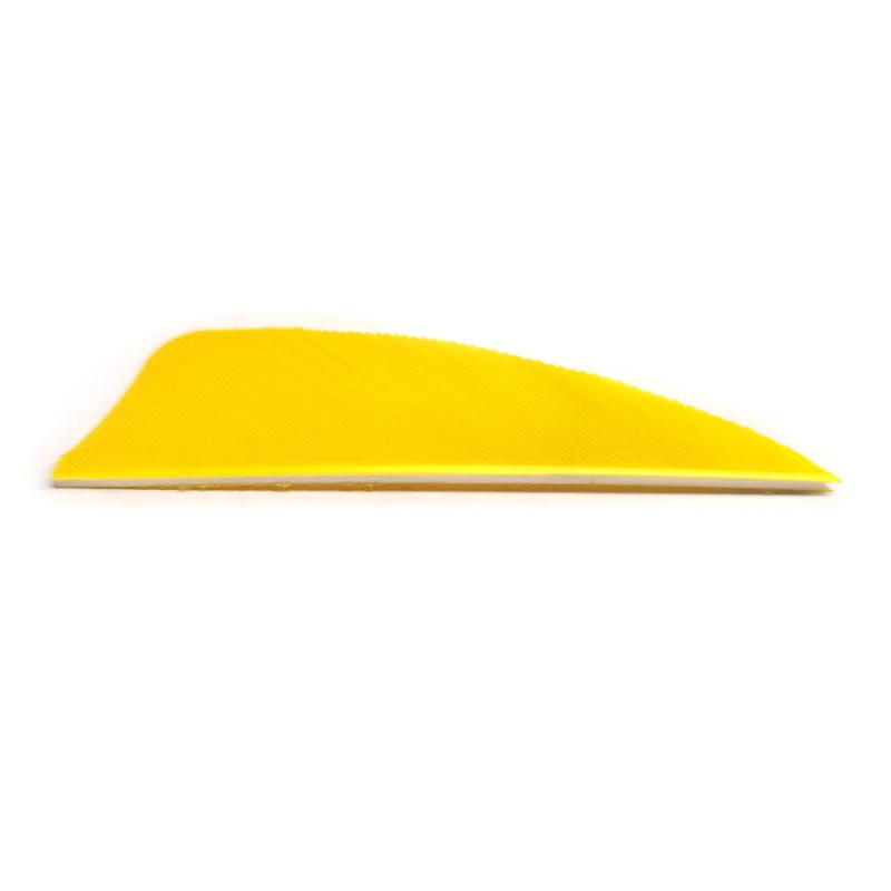 Archery Arrow Vanes 50-Pack - Turkey Feather TPU Fletching For DIY Arrow Building, Hunting & Target Shooting, Yellow, 3.94 Inch