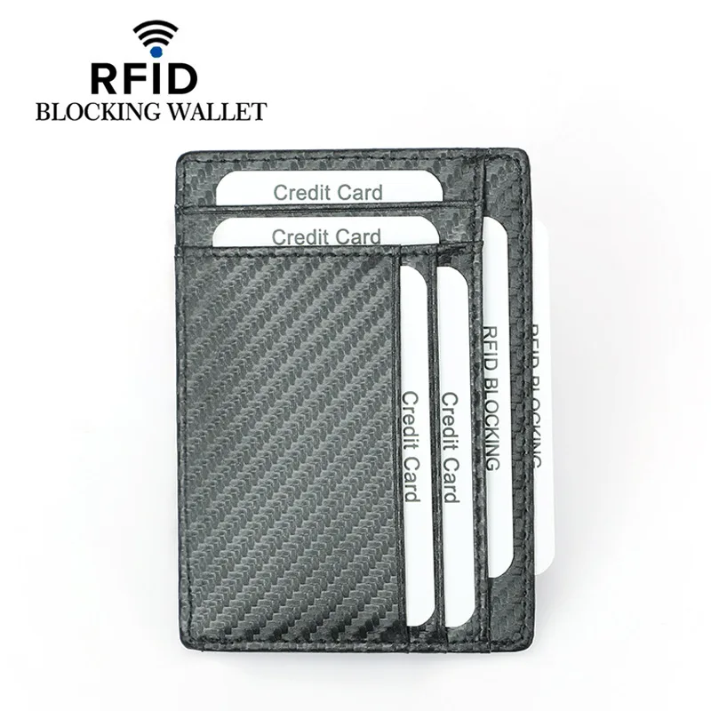 RFID Blocking Genuine Leather Slim Wallet