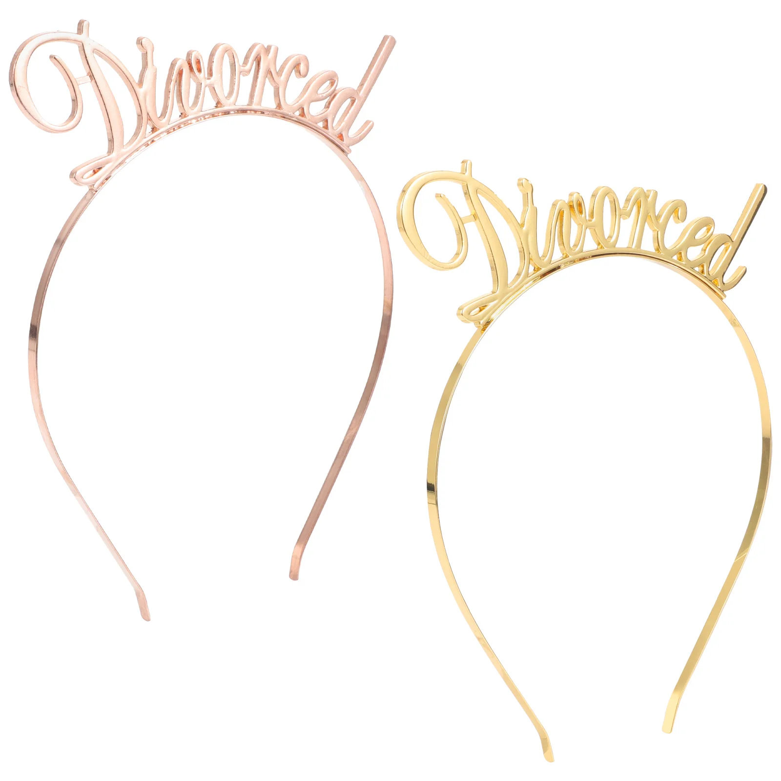 2pcs Women Divorced Hair Tiesative Hair Hoops Headdress (Golden + Rose Gold)