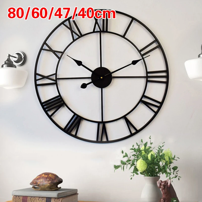 

Большие металлические настенные часы в стиле ретро, 40/47 см