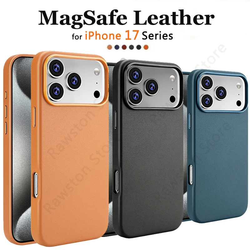 Premium Magnetic Leather Case with MagSafe Compatibility - Sleek and Durable Protection