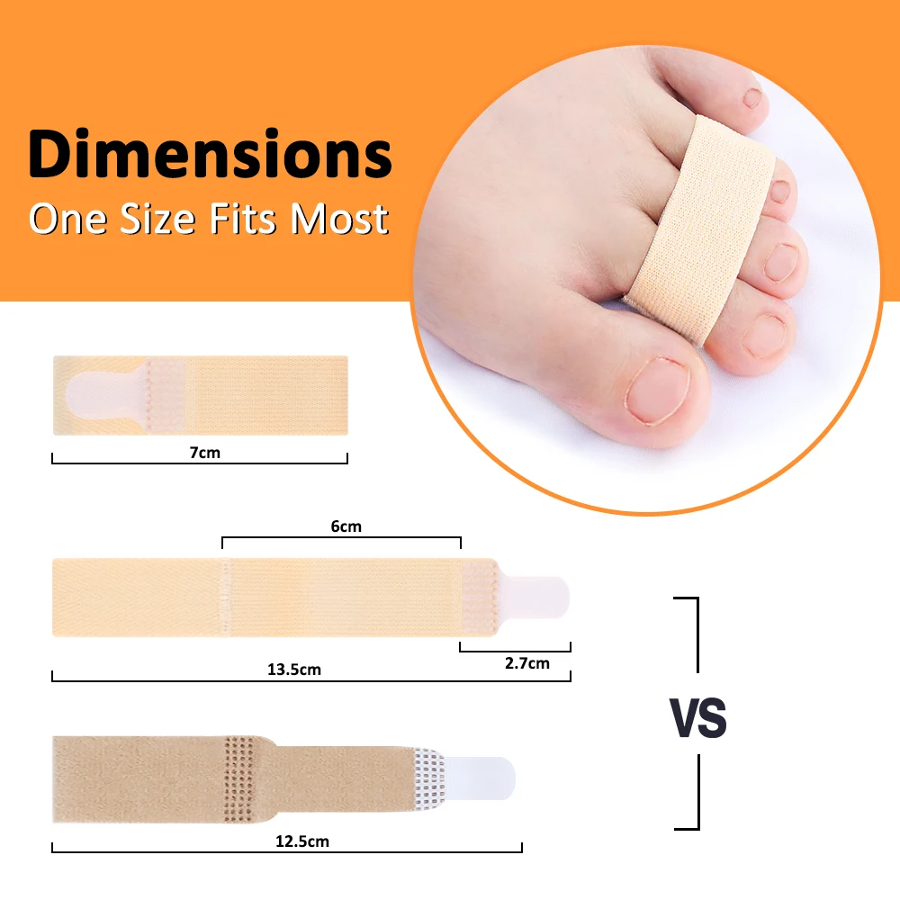 Hammer Toe Straightener 1/2/5Pcs Toe Splints Bandages for Broken Bent Overlapping and Hammer Toes Protector