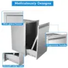 Bulit in Trash Drawer Stainless Steel Pull-Out Trash Drawer W19XD16XH27 Inch Outdoor Kitchen Propane Tank Drawer for Storage for 3
