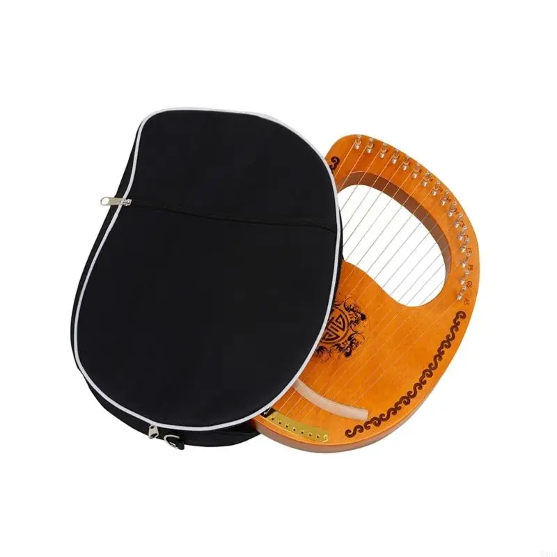 Lyre Harp Carry Bag Padded Storage Case with Adjustable Strap for 7/10/16 Strings Lyre Harp Light Weight Water Resistant