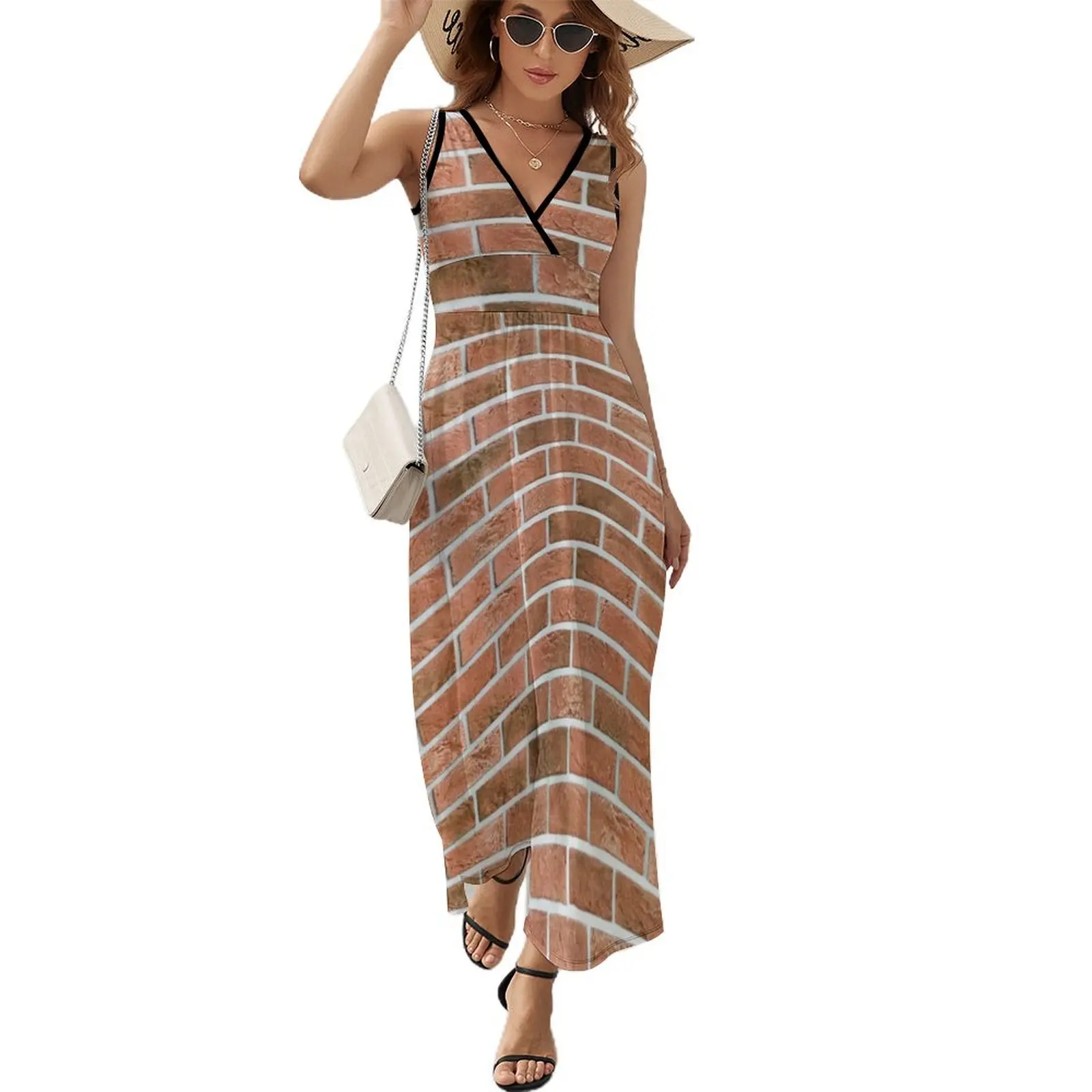 

Bricks Sleeveless Dress Clothing female prom dress