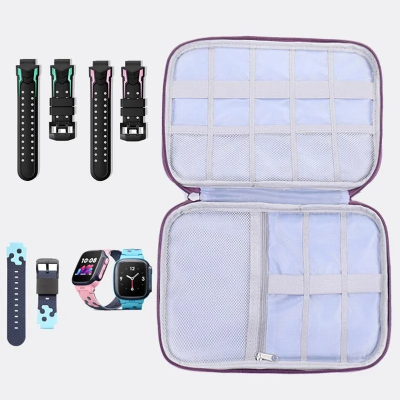 Smart Watch Band Organizer,Nylon Waterproof Watch Bands Storage Bag,Portable Electronics Travel Watch Straps Carrying Case Pouch