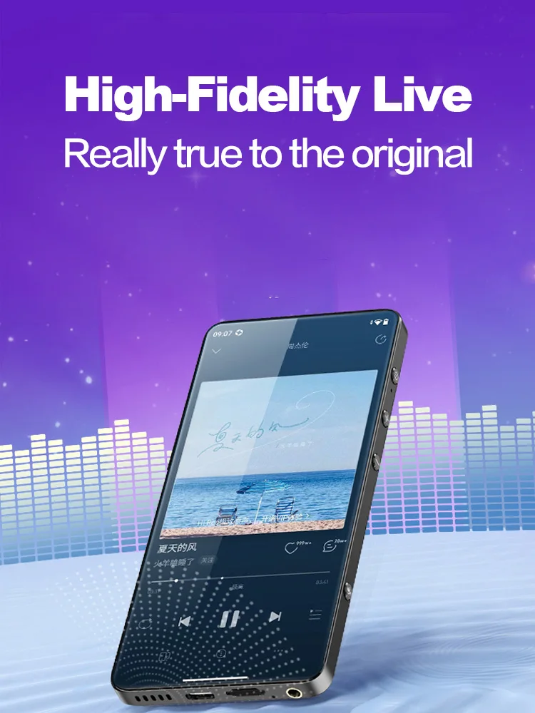 Famue BF88 5.2" Large Screen HiFi MP4 Player ，Video Player，Android 13 6+64GB Google Play MP3 Bluetooth 5.3 Lossless Music