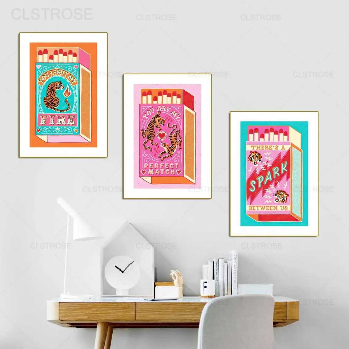 

Tiger Matchbox Quotes Vintage Canvas Painting Nordic Retro Posters and Prints Abstract Wall Art Pictures for Living Room Decor
