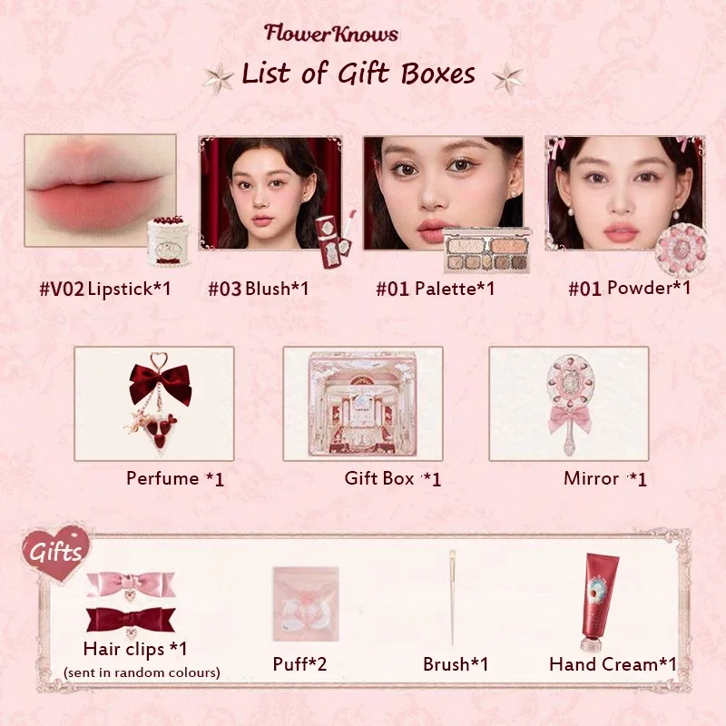 Flower Knows Strawberry Cupid Collection Make Up Sets Cosmetics Full Set Palette Pressed Powder Blush Lipstick Mystery Box 3